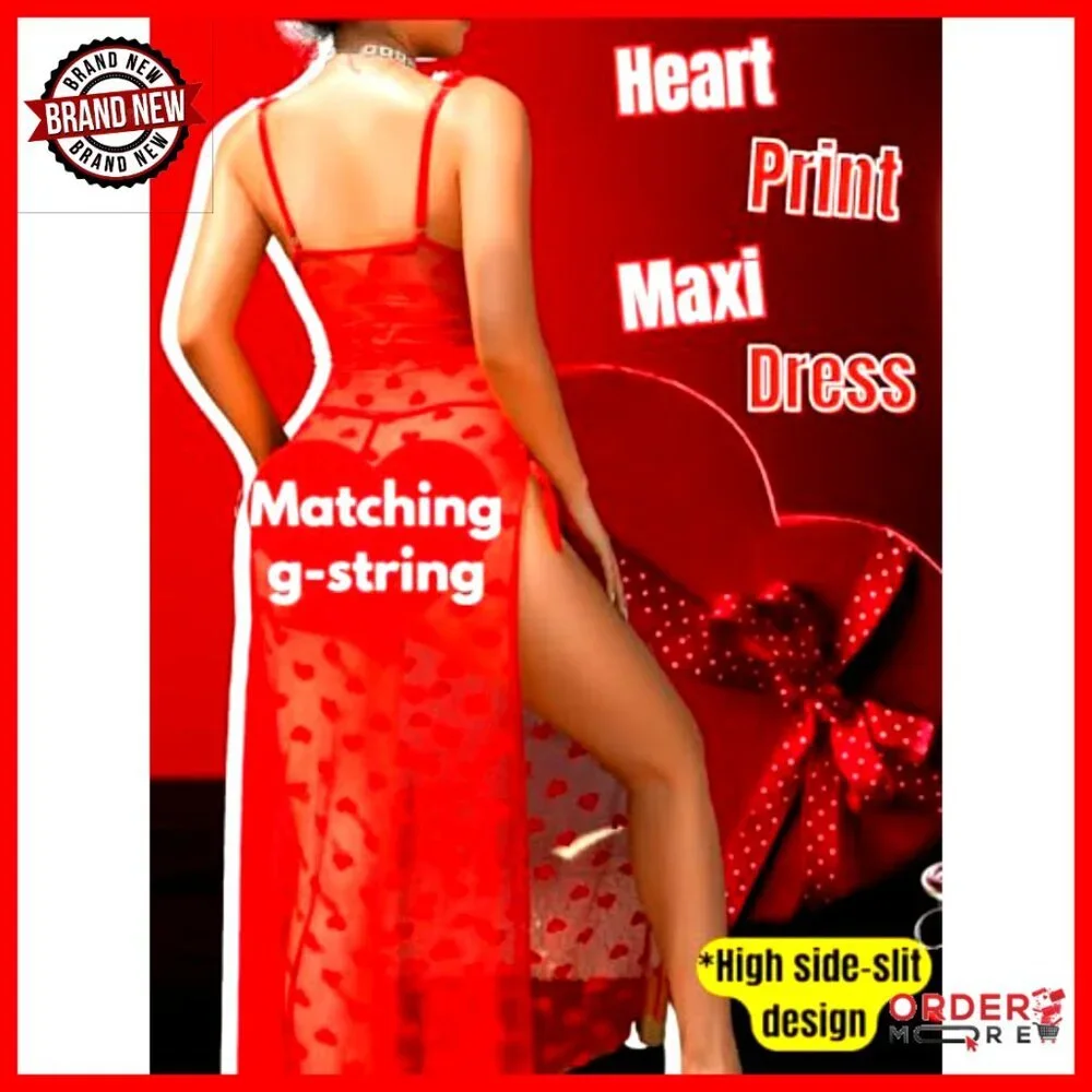 Sheer Ruched Maxi Nightgown with Underwire, Adjustable Straps, High Slit